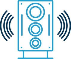 la chaîne hi-fi ligne bleu deux Couleur icône vecteur