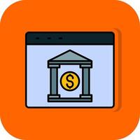 l'Internet bancaire rempli Orange Contexte icône vecteur
