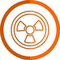 nucléaire ligne Orange cercle icône vecteur