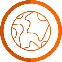 Terre ligne Orange cercle icône vecteur