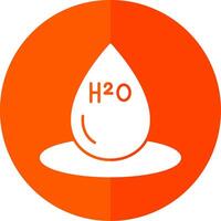 H2O glyphe rouge cercle icône vecteur