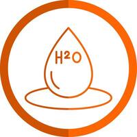 H2O ligne Orange cercle icône vecteur