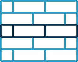 mur de briques ligne bleu deux Couleur icône vecteur
