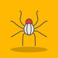 araignée rempli ombre icône vecteur