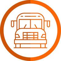 école autobus ligne Orange cercle icône vecteur