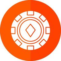 poker puce glyphe rouge cercle icône vecteur