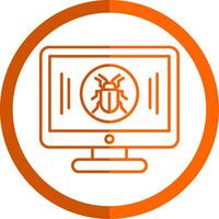 malware ligne Orange cercle icône vecteur