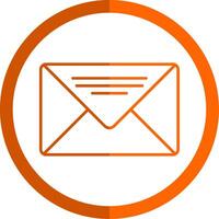 email ligne Orange cercle icône vecteur