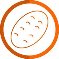 Patate ligne Orange cercle icône vecteur