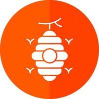 ruche glyphe rouge cercle icône vecteur