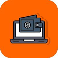 portefeuille électronique rempli Orange Contexte icône vecteur