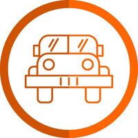 militaire jeep ligne Orange cercle icône vecteur