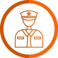officier ligne Orange cercle icône vecteur