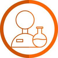 scientifique ligne Orange cercle icône vecteur