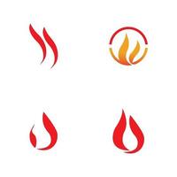 feu avec logo flamme icône vector illustration