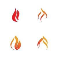 feu avec logo flamme icône vector illustration