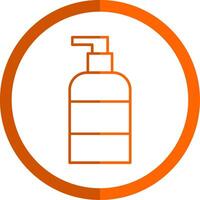 liquide savon ligne Orange cercle icône vecteur
