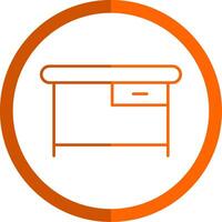 bureau ligne Orange cercle icône vecteur