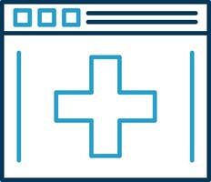 médical app ligne bleu deux Couleur icône vecteur