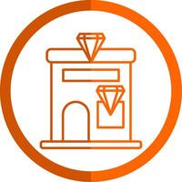 bijoux magasin ligne Orange cercle icône vecteur