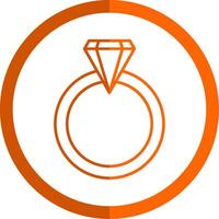 mariage bague ligne Orange cercle icône vecteur