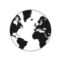 illustration vectorielle de globe noir avec carte vecteur