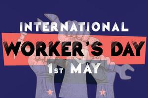 Facile minimal international ouvrier journée affiche vecteur