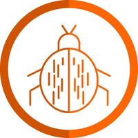 scarabée ligne Orange cercle icône vecteur