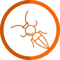formicidés ligne Orange cercle icône vecteur