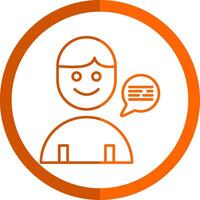 client un service ligne Orange cercle icône vecteur
