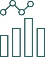 Les données une analyse ligne pente rond coin icône vecteur