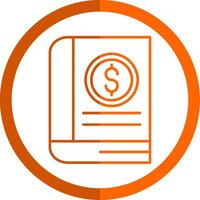comptabilité livre ligne Orange cercle icône vecteur