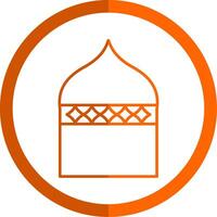 islamique architecture ligne Orange cercle icône vecteur