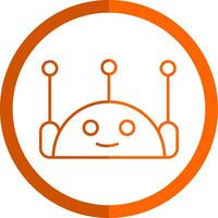 chatbot ligne Orange cercle icône vecteur