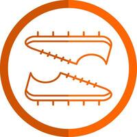 football bottes ligne Orange cercle icône vecteur