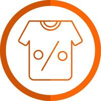 T-shirt ligne Orange cercle icône vecteur