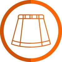 jupe ligne Orange cercle icône vecteur