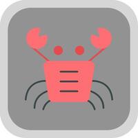 Crabe plat rond coin icône vecteur