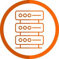 base de données ligne Orange cercle icône vecteur