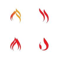 feu avec logo flamme icône vector illustration