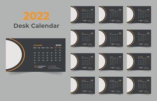 Conception de modèle de calendrier de bureau 2022 vecteur