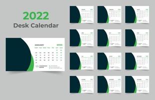 Conception de modèle de calendrier de bureau 2022 vecteur