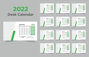 Conception de modèle de calendrier de bureau 2022 vecteur