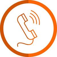 téléphone appel ligne Orange cercle icône vecteur