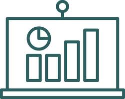 Statistiques ligne pente rond coin icône vecteur