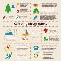 Éléments d&#39;infographie sur le camping et le tourisme vecteur