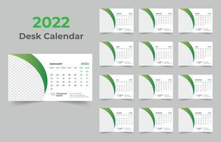 Conception de modèle de calendrier de bureau 2022 vecteur
