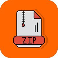Zip *: français rempli Orange Contexte icône vecteur