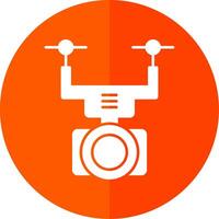 caméra drone glyphe rouge cercle icône vecteur