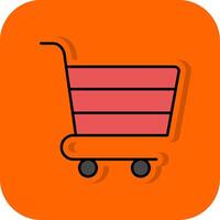 achats Chariot rempli Orange Contexte icône vecteur